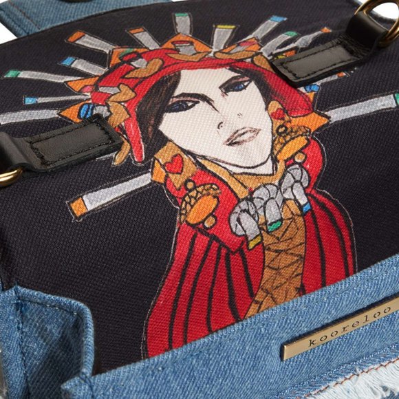 KOORELOO Amalfi Clutch Fringe Denim Crossbody Bag - Picture 4 of 15